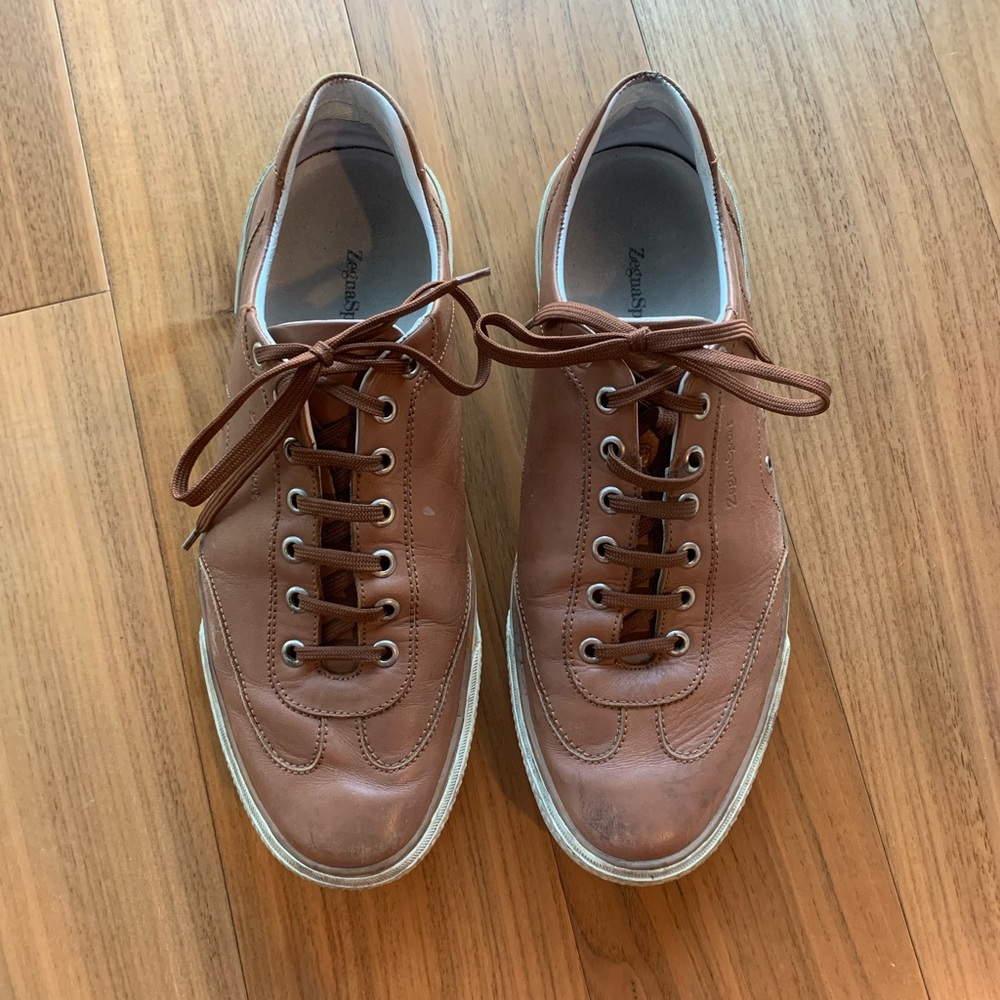 ZegnaSport Men’s brown lace up sneakers